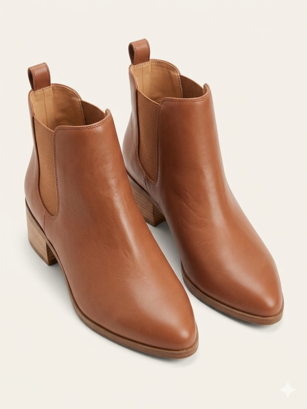 J Crew Women's Tan Leather Chelsea Ankle Boots